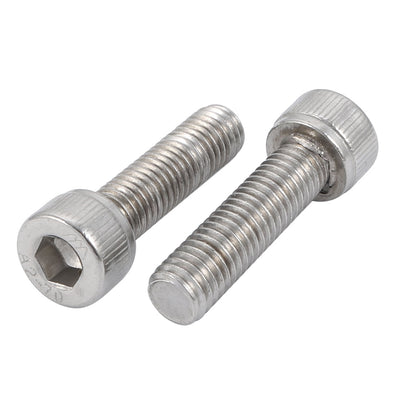 Harfington M8x30mm 304 Stainless Steel Left Hand Thread Hex Socket Head Cap Screw Bolt 2pcs