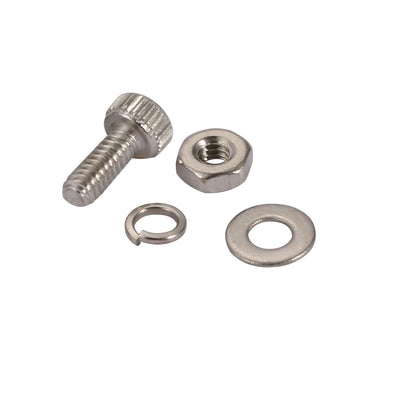 Harfington 50pcs M2x5mm 304 Stainless Steel Knurled Hex Socket Head Bolts w Nut Washer