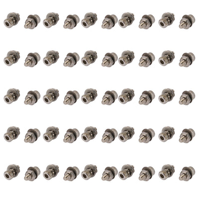Harfington 50pcs M2x5mm 304 Stainless Steel Knurled Hex Socket Head Bolts w Nut Washer