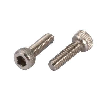 Harfington 20pcs M2.5x8mm 304 Stainless Steel Knurled Hex Socket Head Bolts w Nut Washer
