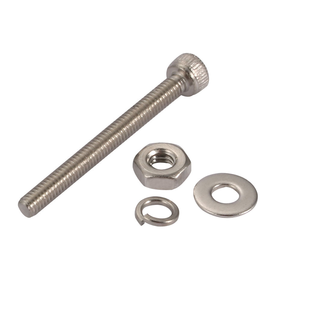 Harfington 20pcs M2.5x25mm 304 Stainless Steel Knurled Hex Socket Head Bolts w Nut Washer