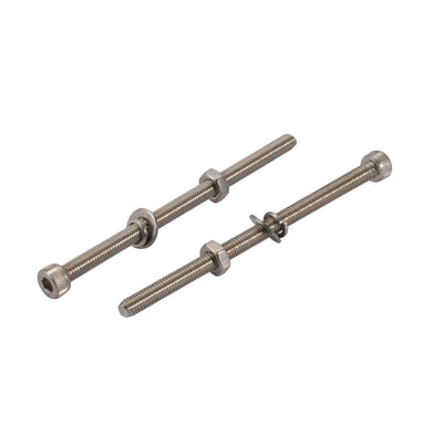 Harfington 20pcs M4x70mm 304 Stainless Steel Knurled Hex Socket Head Bolts Nuts w Washers