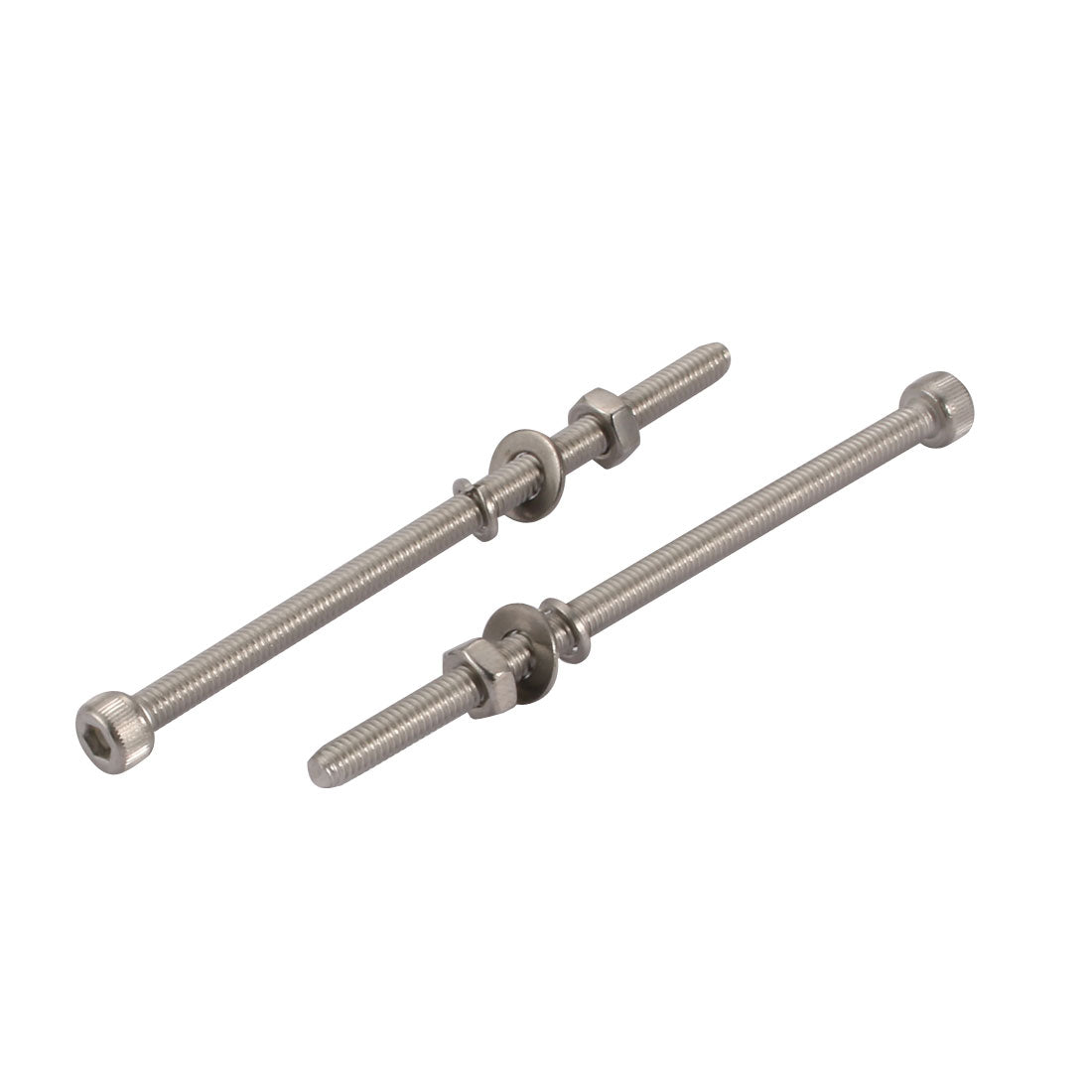 Harfington 20pcs M4x75mm 304 Stainless Steel Knurled Hex Socket Head Bolts Nuts w Washers