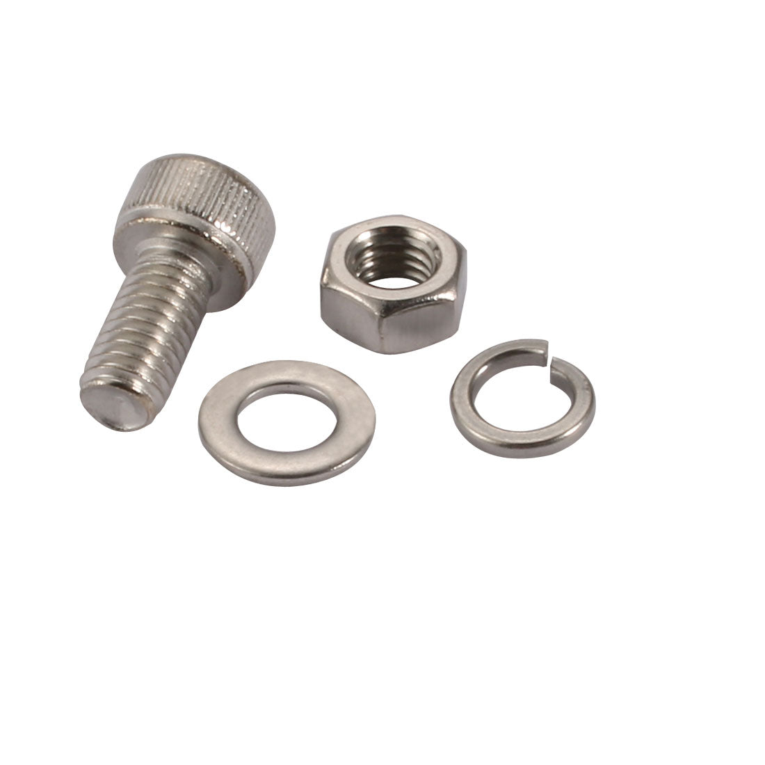 Harfington 20pcs M5x10mm 304 Stainless Steel Knurled Hex Socket Head Bolts Nuts w Washers