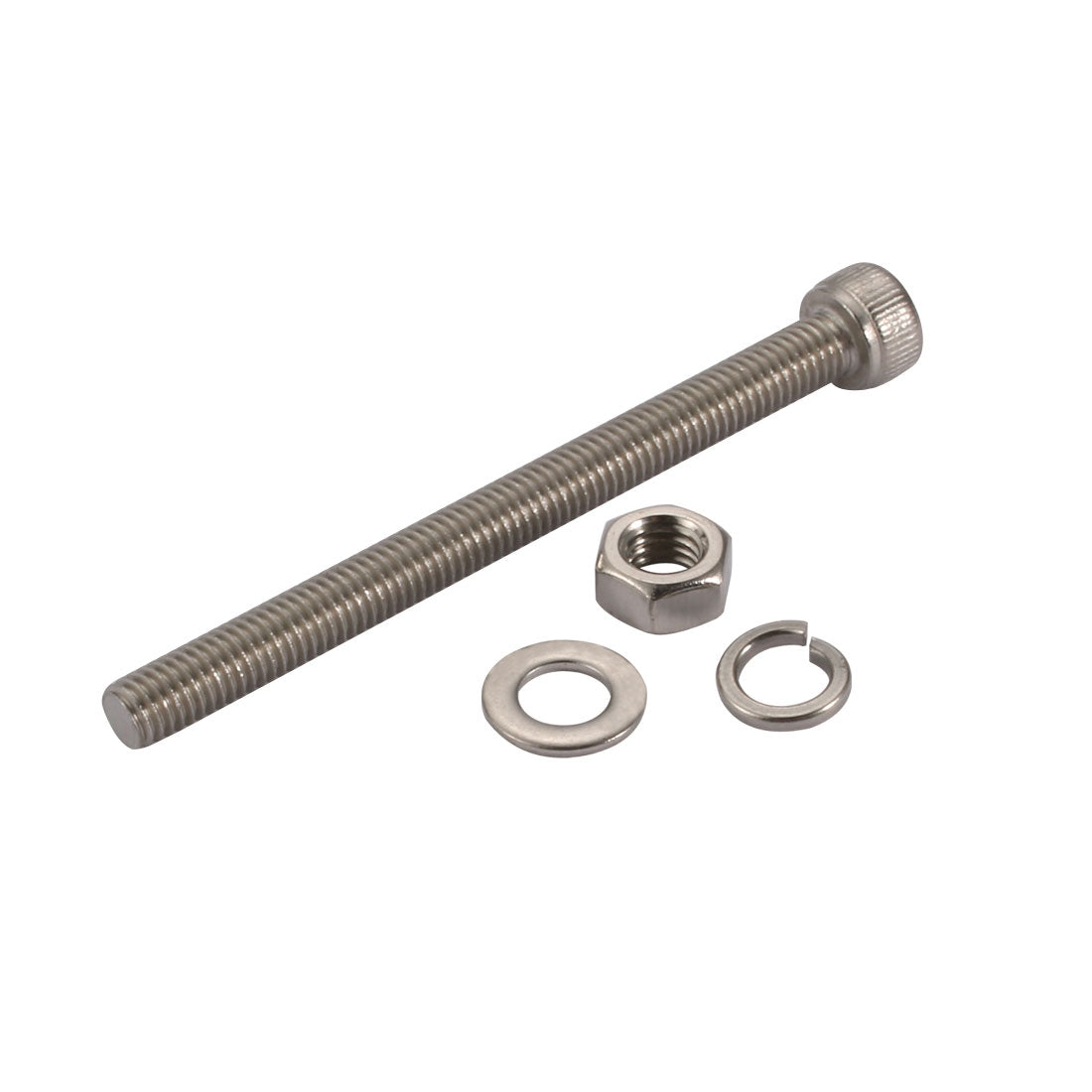 Harfington 10pcs M5x60mm 304 Stainless Steel Knurled Hex Socket Head Bolts Nuts w Washers