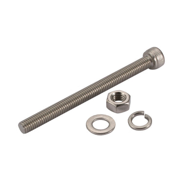 Harfington 10pcs M5x60mm 304 Stainless Steel Knurled Hex Socket Head Bolts Nuts w Washers