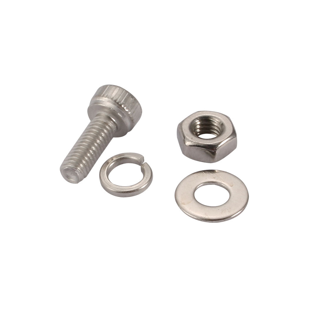 Harfington 20pcs M3x8mm 304 Stainless Steel Knurled Hex Socket Head Bolts Nuts w Washers