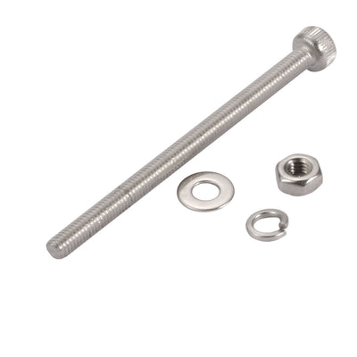 Harfington 10Pcs M3x45mm 304 Stainless Steel Knurled Hex Socket Head Bolt Nut Set w Washer
