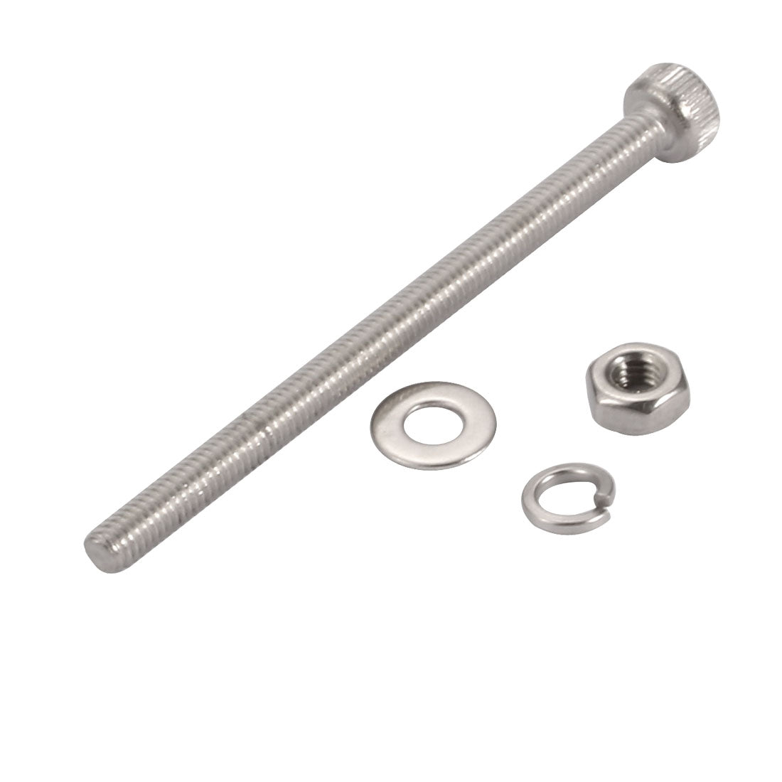 Harfington 10Pcs M3x50mm 304 Stainless Steel Knurled Hex Socket Head Bolt Nut Set w Washer