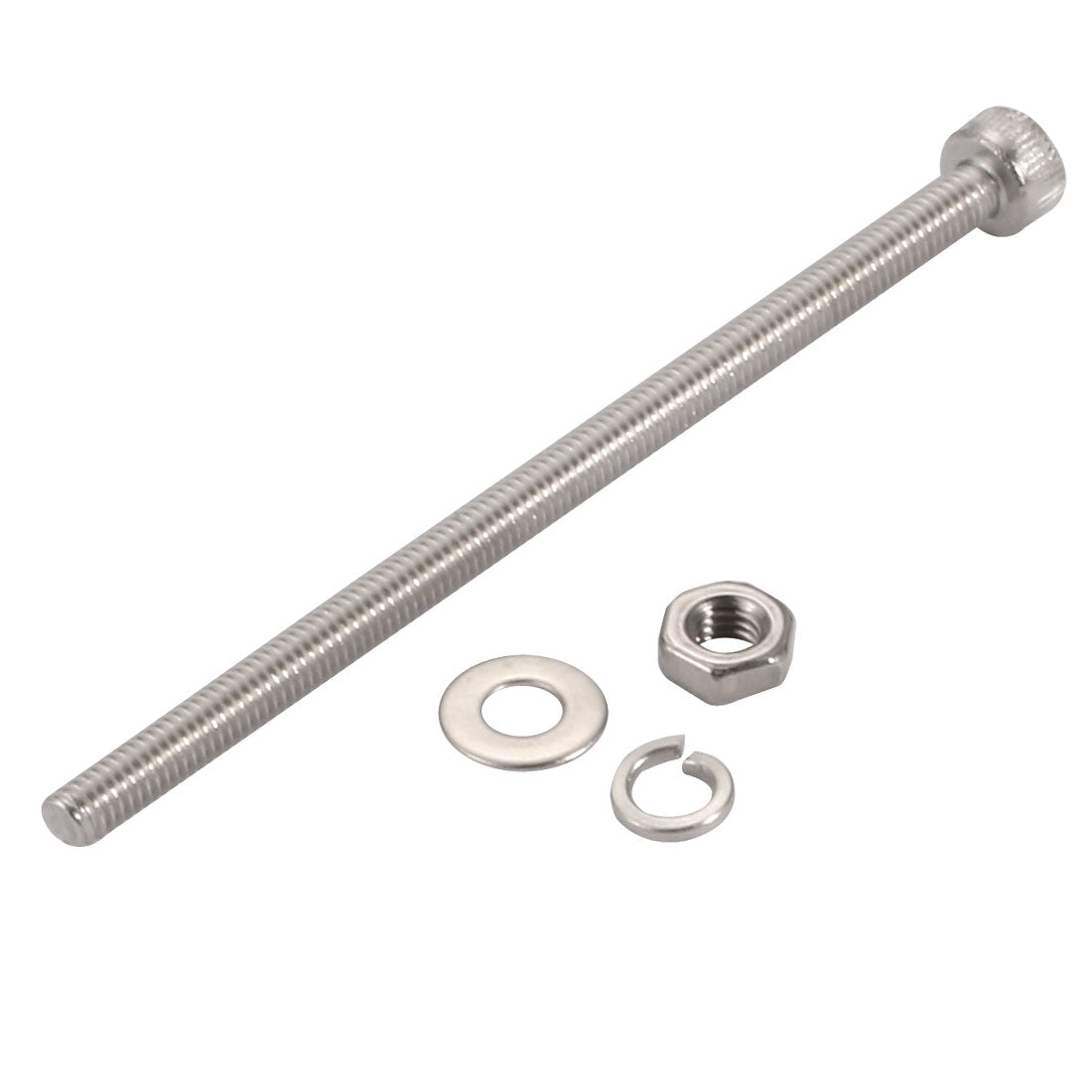 Harfington 20Pcs M3x55mm 304 Stainless Steel Knurled Hex Socket Head Bolt Nut Set w Washer