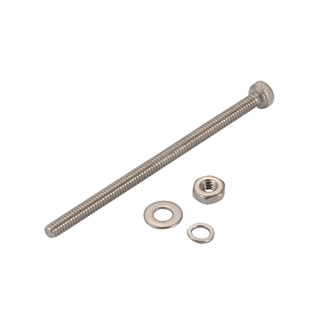 Harfington 20Pcs M2x35mm 304 Stainless Steel Knurled Hex Socket Head Bolts Nuts Set w Washers