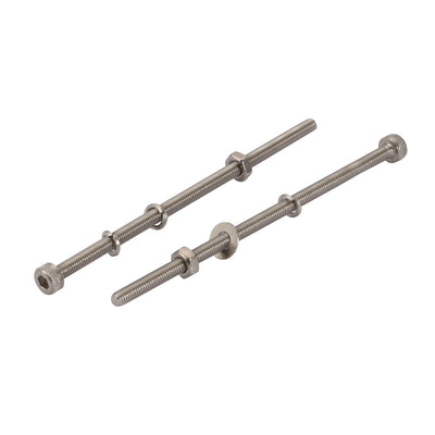 Harfington 20Pcs M3x70mm 304 Stainless Steel Knurled Hex Socket Head Bolts Nuts Set w Washers