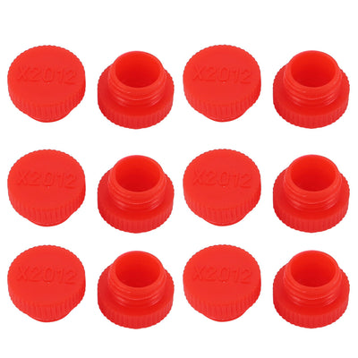 Harfington 12pcs M12 x 1.5mm PE External Threaded Tube Insert Cap Screw-in Cover Red
