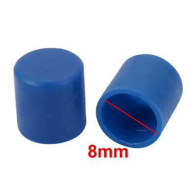 Harfington 12pcs 8mm Inner Dia PE Plastic End Cap Bolt Thread Protector Tube Cover Blue