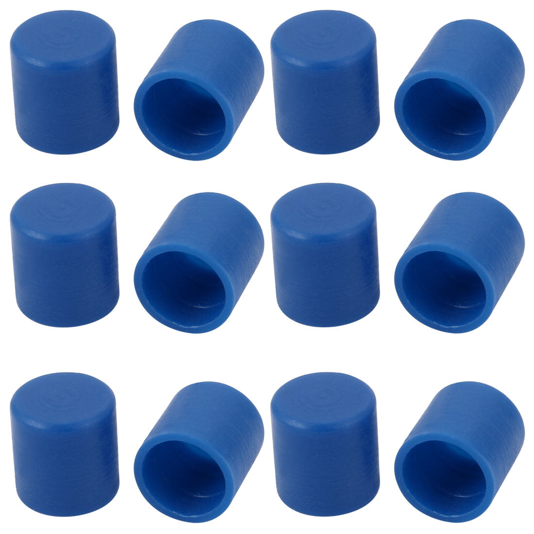 Harfington 12pcs 8mm Inner Dia PE Plastic End Cap Bolt Thread Protector Tube Cover Blue