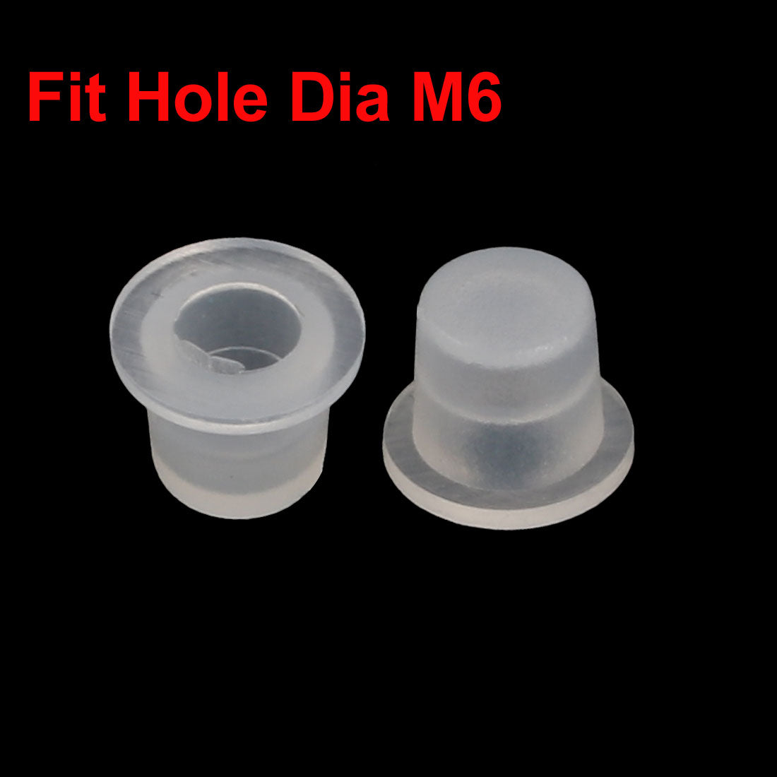 Harfington 18pcs M6 PE Flat Blanking End Tube Insert Cap Round Cover Transparent