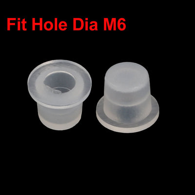 Harfington 18pcs M6 PE Flat Blanking End Tube Insert Cap Round Cover Transparent