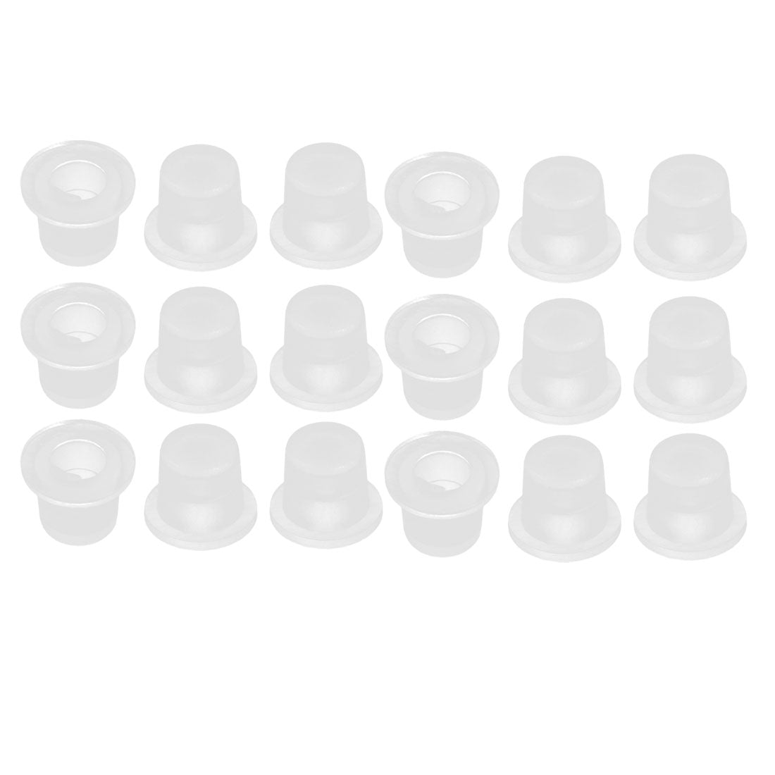 Harfington 18pcs M6 PE Flat Blanking End Tube Insert Cap Round Cover Transparent