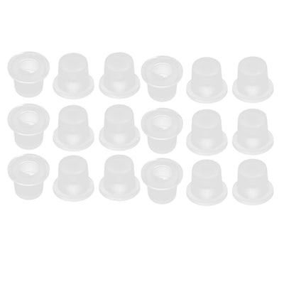 Harfington 18pcs M6 PE Flat Blanking End Tube Insert Cap Round Cover Transparent