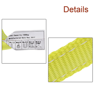 Harfington 3 feet Lifting Straps 2200 lbs Lift Sling Tow Rope Eye to Eye Webbing Sling Forklift Truck for Tree Work Moving Furniture