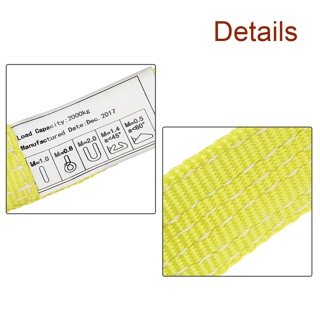 Harfington 18 feet Lifting Straps 4400 lbs Lift strap Tow Rope Eye to Eye Webbing strap