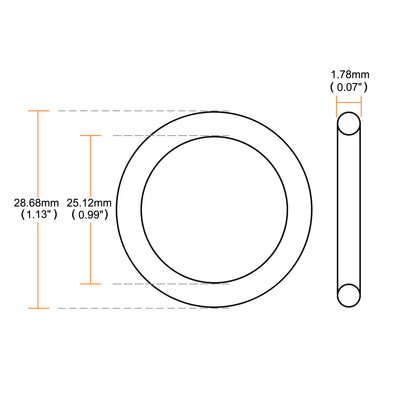 Harfington Nitrile Rubber O-Rings Metric Buna-N Sealing Gasket, Black 30Pcs