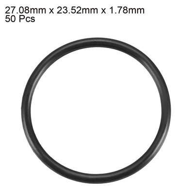 Harfington Nitrile Rubber O-Rings, Metric Buna-N Sealing Gasket Black 50Pcs
