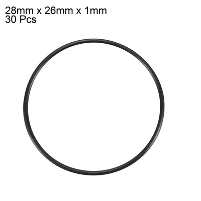 Harfington Nitrile Rubber O-Rings Metric Buna-N Sealing Gasket, Black 30Pcs