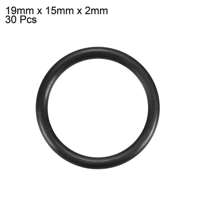 Harfington Nitrile Rubber O-Rings Metric Buna-N Sealing Gasket, Black 30Pcs