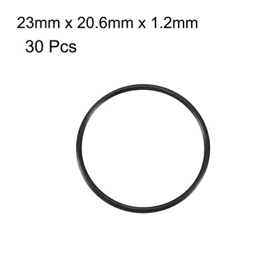 Harfington Nitrile Rubber O-Rings Metric Buna-N Sealing Gasket, Black 30Pcs
