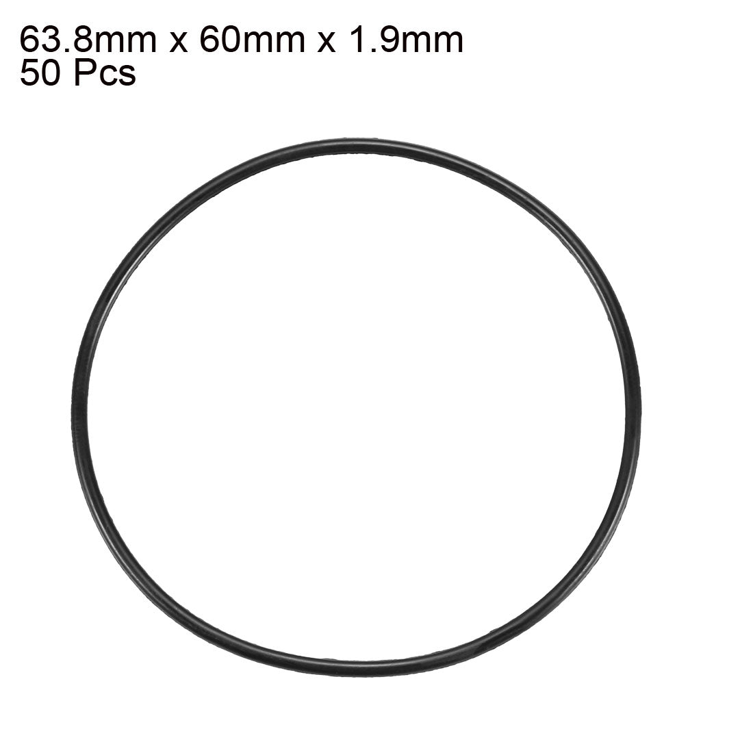 Harfington Nitrile Rubber O-Rings, Metric Buna-N Sealing Gasket Black 50Pcs