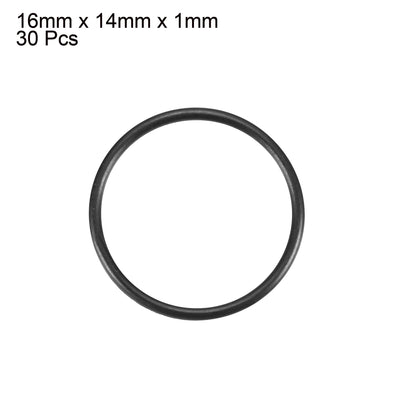 Harfington Nitrile Rubber O-Rings Metric Buna-N Sealing Gasket, Black 30Pcs