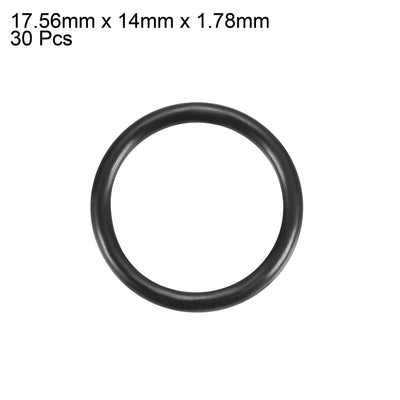 Harfington Nitrile Rubber O-Rings Metric Buna-N Sealing Gasket, Black 30Pcs