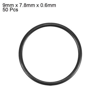Harfington Nitrile Rubber O-Rings, Metric Buna-N Sealing Gasket Black 50Pcs