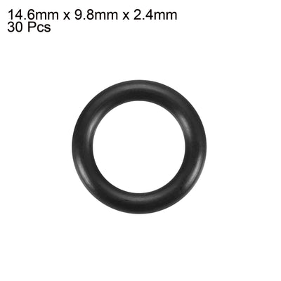 Harfington Nitrile Rubber O-Rings Metric Buna-N Sealing Gasket, Black 30Pcs