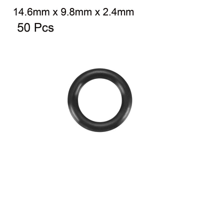 Harfington Nitrile Rubber O-Rings, Metric Buna-N Sealing Gasket Black 50Pcs