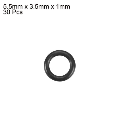 Harfington Nitrile Rubber O-Rings Metric Buna-N Sealing Gasket, Black 30Pcs