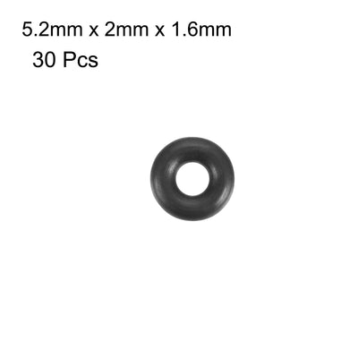 Harfington Nitrile Rubber O-Rings Metric Buna-N Sealing Gasket, Black 30Pcs