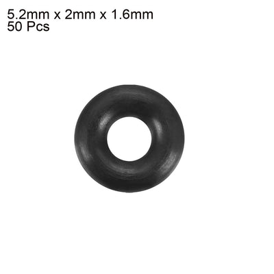 Harfington Nitrile Rubber O-Rings, Metric Buna-N Sealing Gasket Black 50Pcs