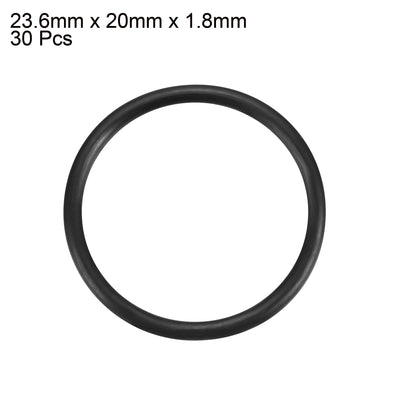 Harfington Nitrile Rubber O-Rings Metric Buna-N Sealing Gasket, Black 30Pcs