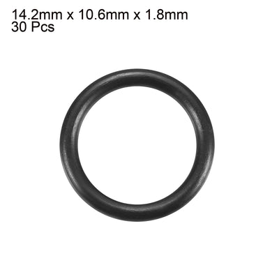 Harfington Nitrile Rubber O-Rings Metric Buna-N Sealing Gasket, Black 30Pcs