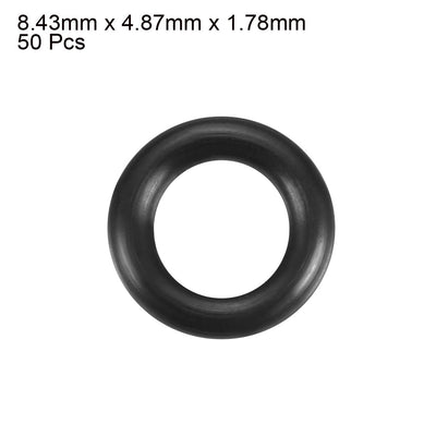 Harfington Nitrile Rubber O-Rings, Metric Buna-N Sealing Gasket Black 50Pcs