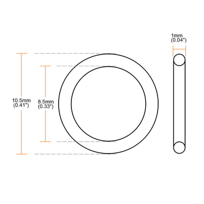 Harfington Nitrile Rubber O-Rings, Metric Buna-N Sealing Gasket Black 50Pcs