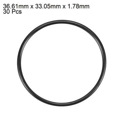 Harfington Nitrile Rubber O-Rings, Metric Buna-N Sealing Gasket, Black, Pack of 30