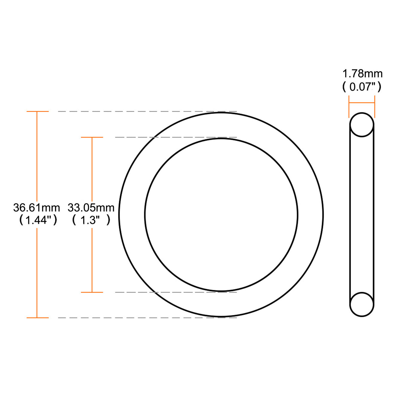 Harfington Nitrile Rubber O-Rings, Metric Buna-N Sealing Gasket, Black, Pack of 30
