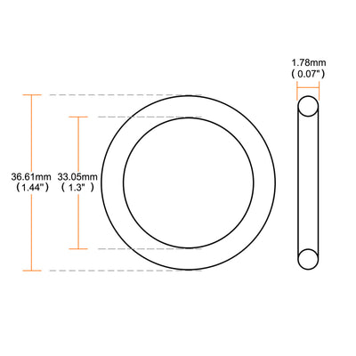 Harfington Nitrile Rubber O-Rings, Metric Buna-N Sealing Gasket, Black, Pack of 30