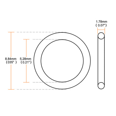 Harfington Nitrile Rubber O-Rings, Metric Buna-N Sealing Gasket, Black, Pack of 30