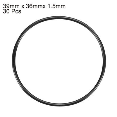 Harfington Nitrile Rubber O-Rings, Metric Buna-N Sealing Gasket, Black, Pack of 30