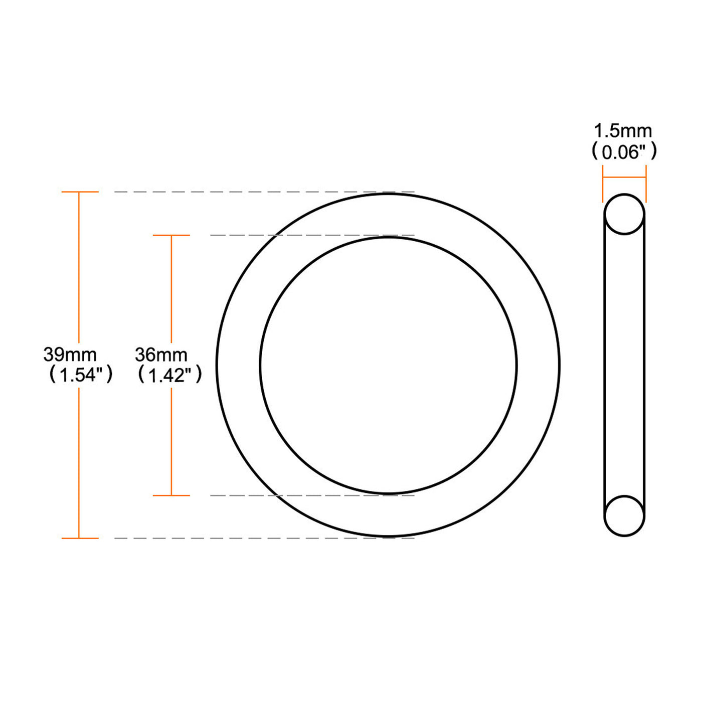 Harfington Nitrile Rubber O-Rings, Metric Buna-N Sealing Gasket, Black, Pack of 30