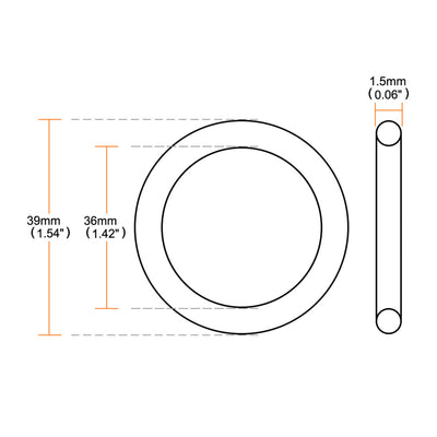 Harfington Nitrile Rubber O-Rings, Metric Buna-N Sealing Gasket, Black, Pack of 30